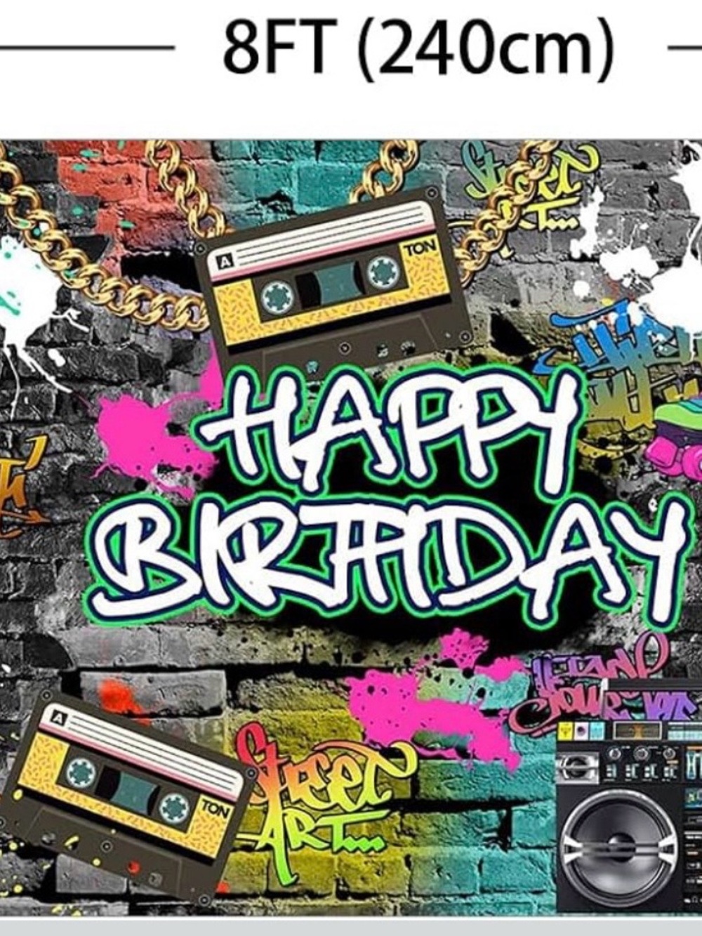 Graffiti 'Happy Birthday' 1976 decorations.